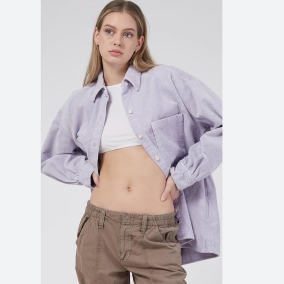 NWT LEVI'S - JOVI RELAXED SHIRT IN PURPLE GARMENT DYE - Picture 3 of 12